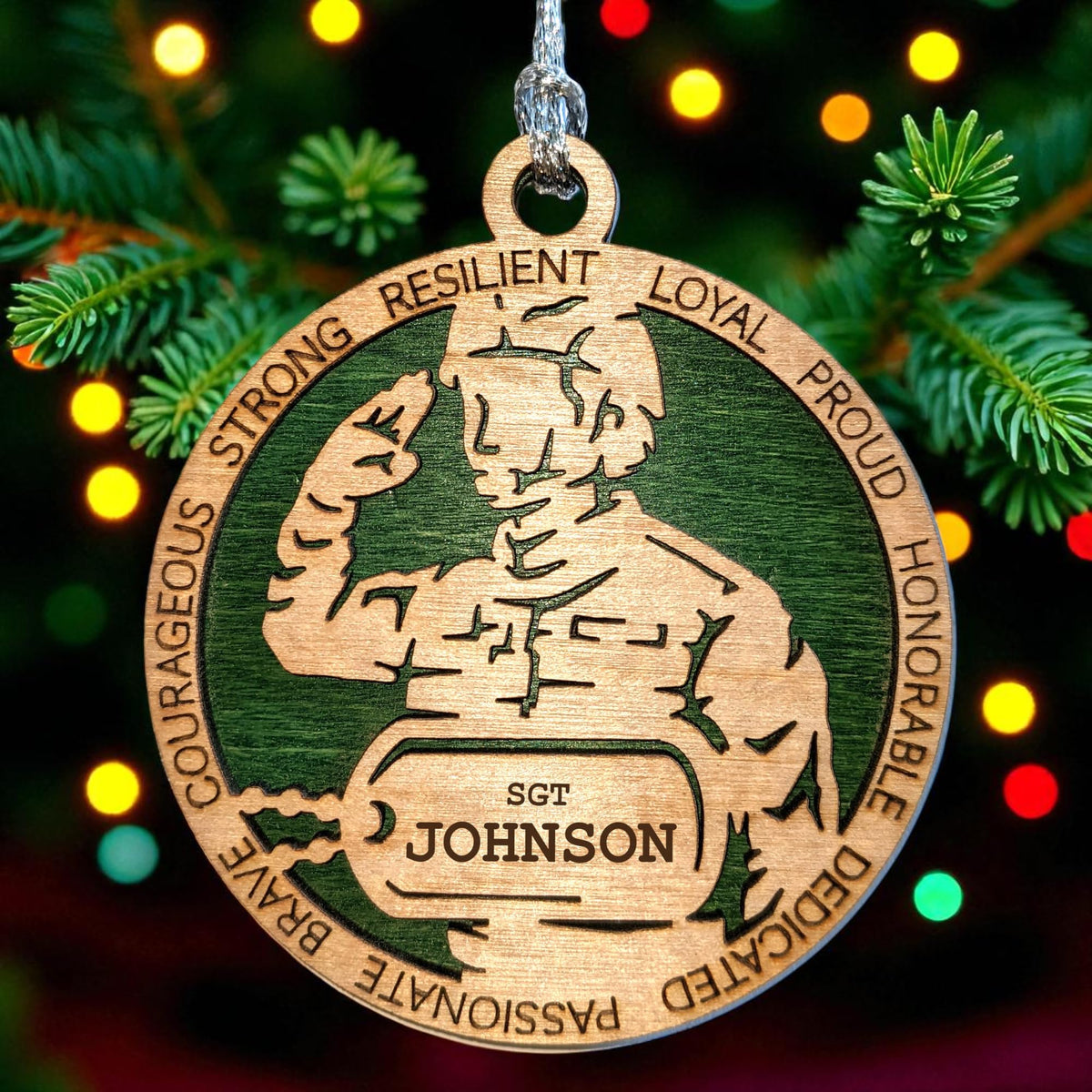 3" Female Army Soldier Ornament, Custom Dog Tag