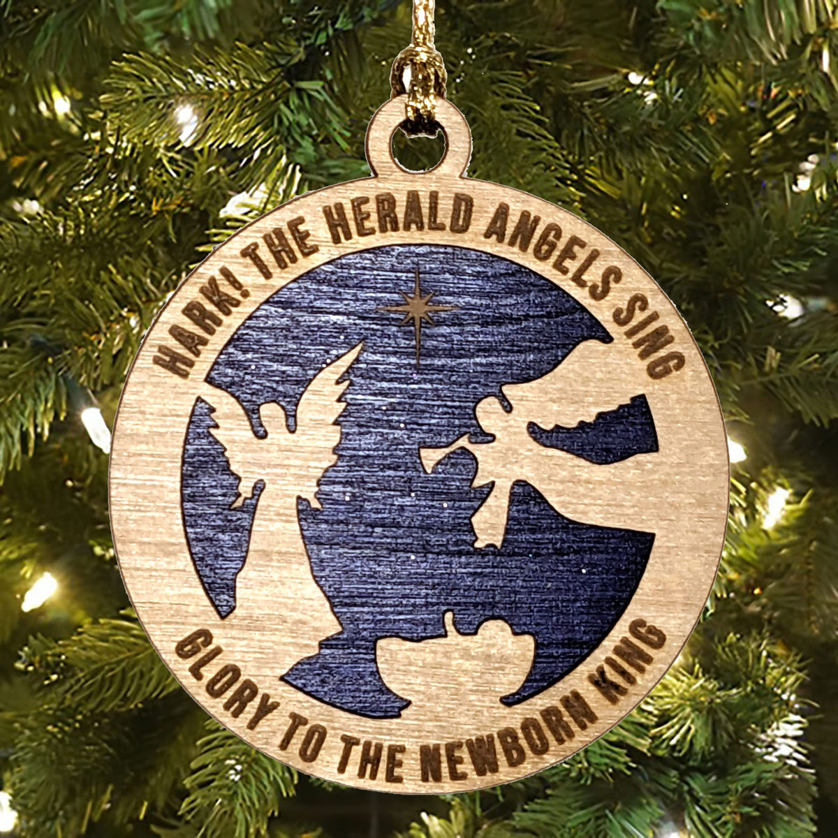 3" Wood Angels Christmas Ornament / Car Charm