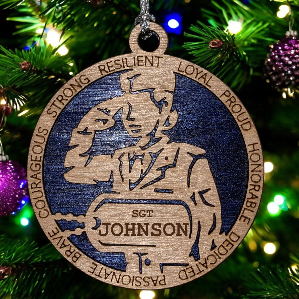 3" Female Airman Formal Dog Tag Ornament