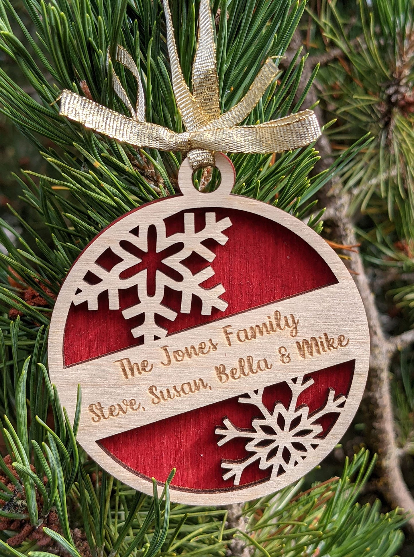 3" Diagonal Snowflake Ornament
