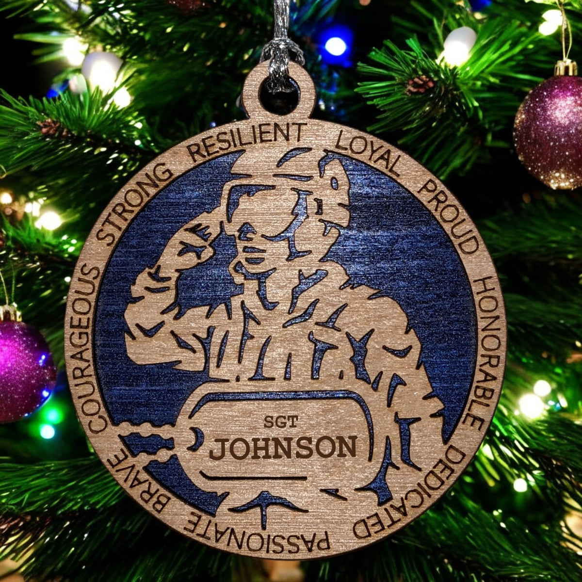 3" Female Airman Dog Tag Ornament