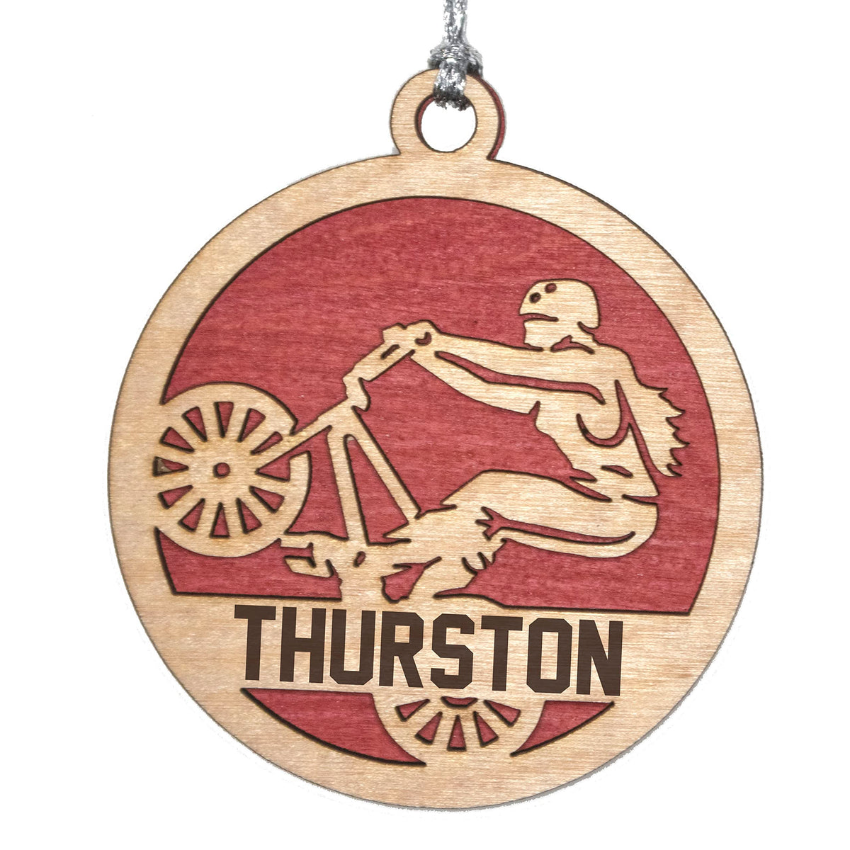 Handmade 3" Custom Name Female BMX Rider Ornament
