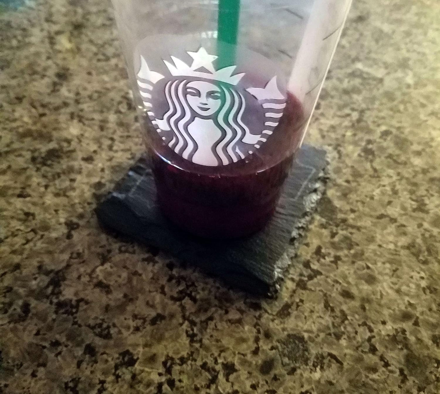 Hunting &amp; Fishing Coasters: Rustic Slate, Laser Etched - Fish, Ducks, Deer