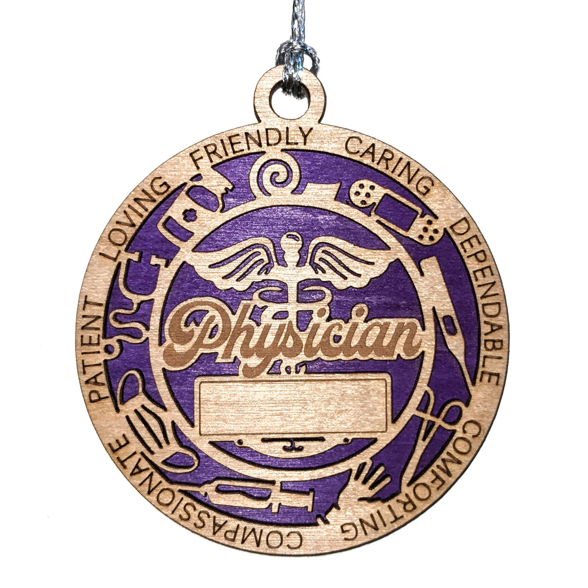 3" Personalized Physician Ornament - Bold Color