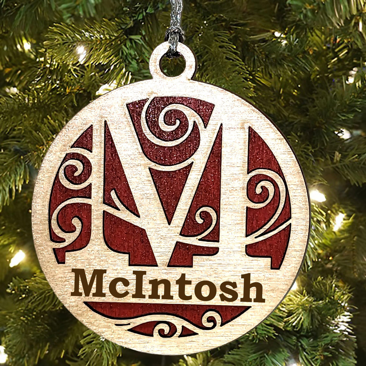 3" Monogram Letter Ornament - Custom Text
