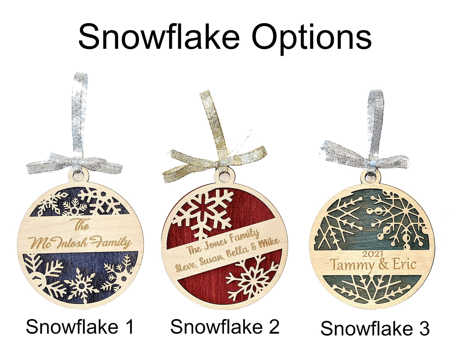 3" Diagonal Snowflake Ornament