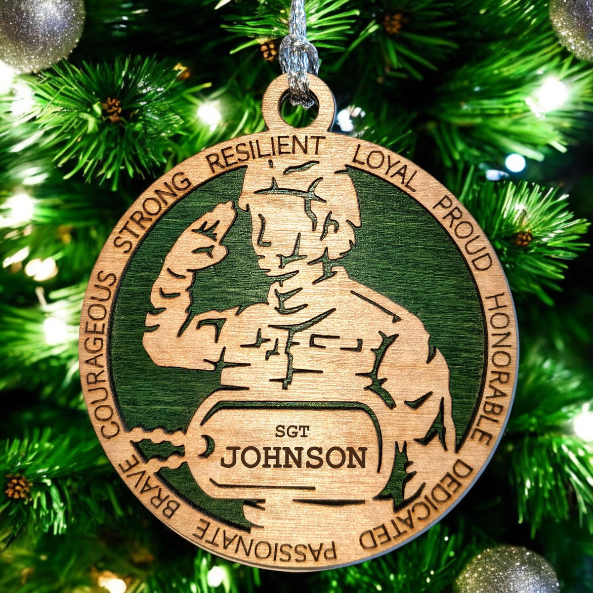 3" Female Army Soldier Ornament, Custom Dog Tag