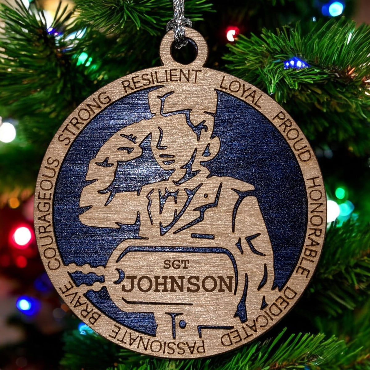 3" Female Airman Formal Dog Tag Ornament