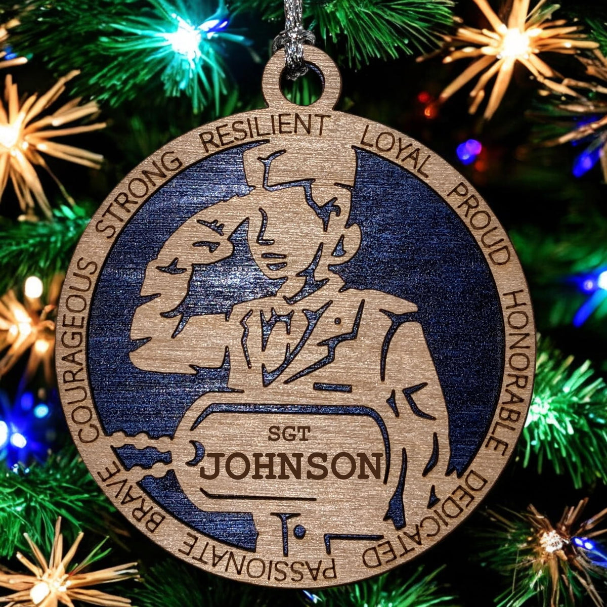 3" Female Airman Formal Dog Tag Ornament