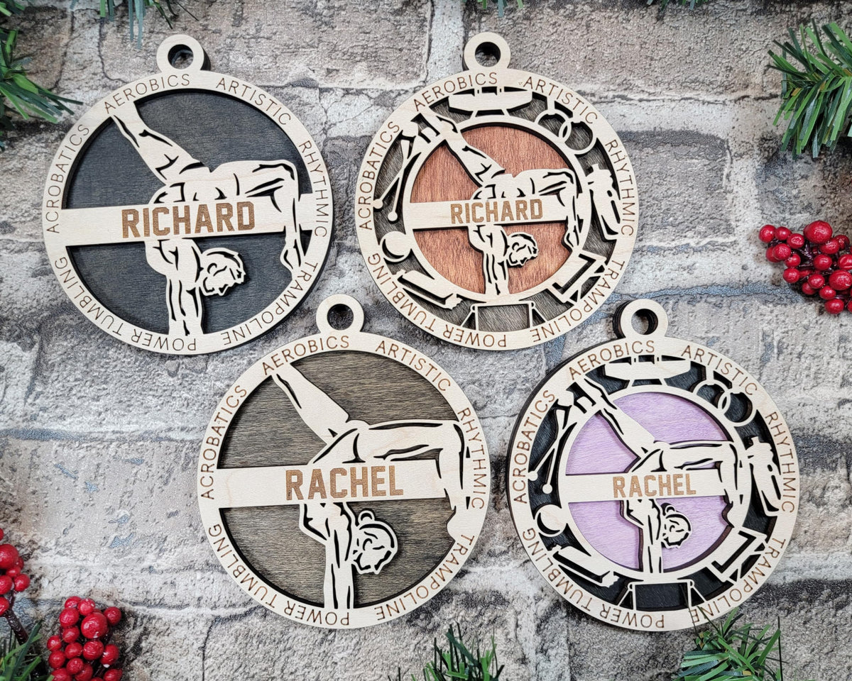 Personalized 3" Female Gymnastics Icon Ornament