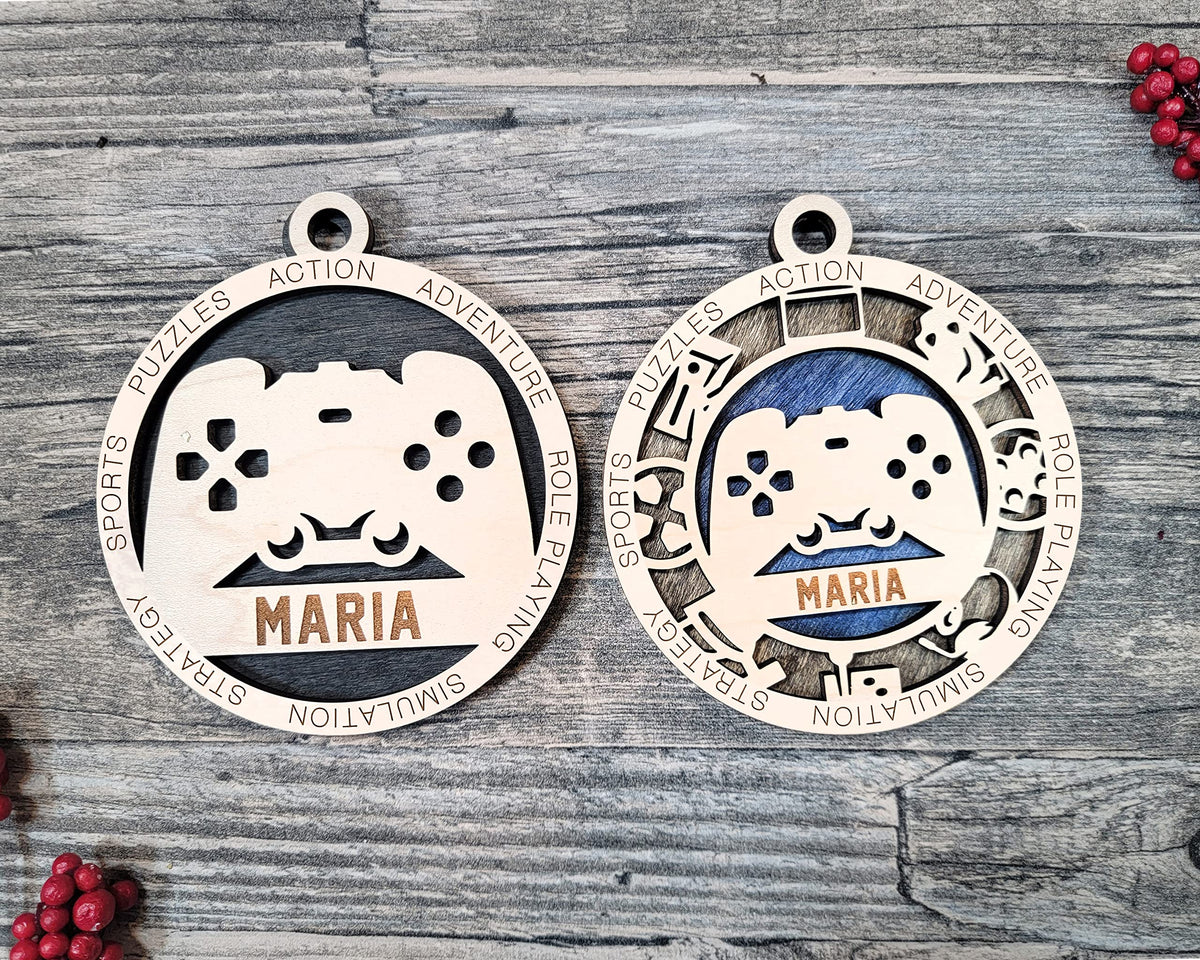 Handmade 3" Custom Gamer Gear Ornament