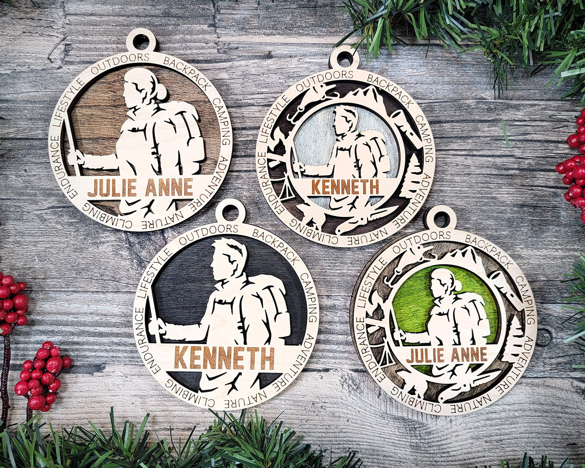 3" Male Hiker Ornament