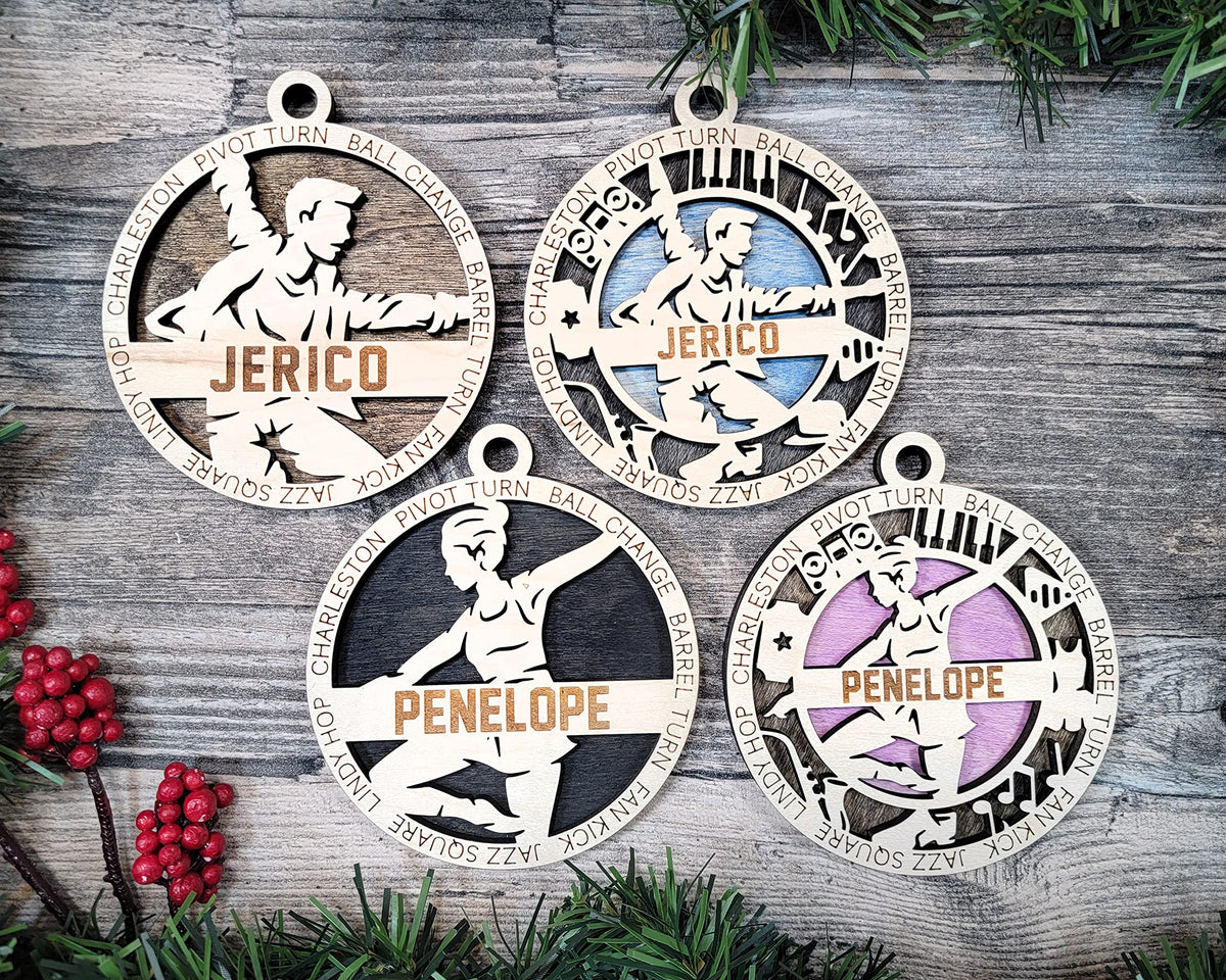 3" Female Jazz Dancer Gear Ornament