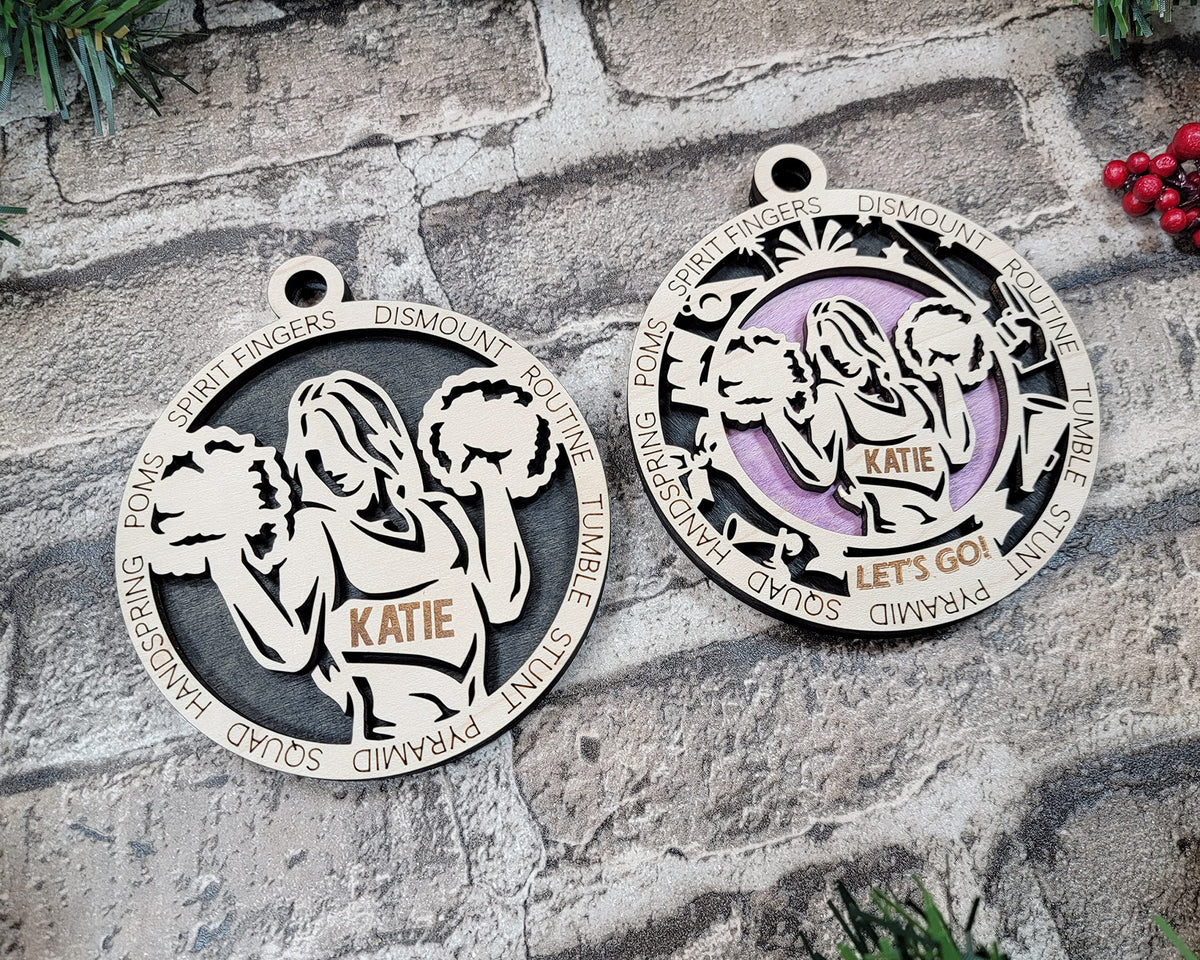 3" Female Cheerleader Ornament