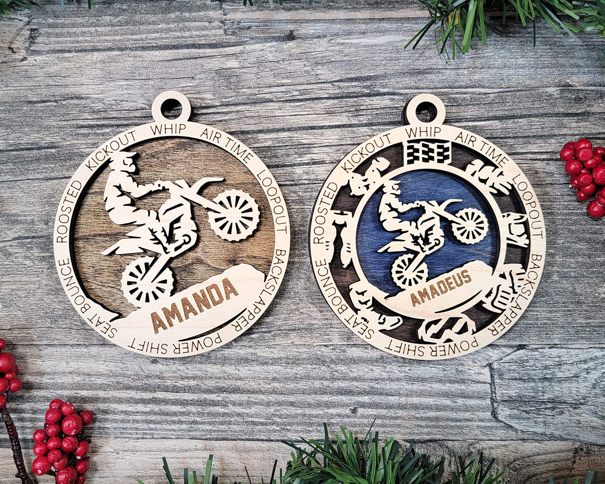 3" Motocross Icon Border Ornament