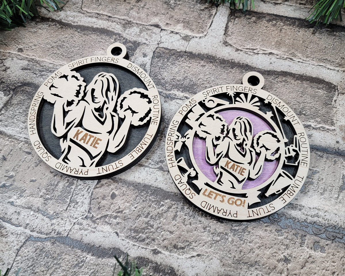 3" Female Cheerleader Gear Ornament