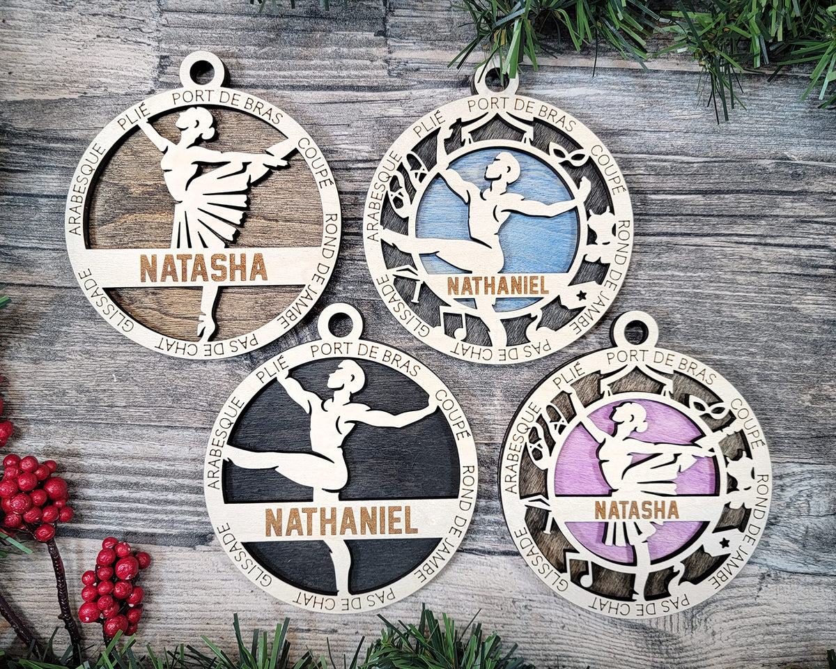 3" Female Ballet Dancer Gear Ornament