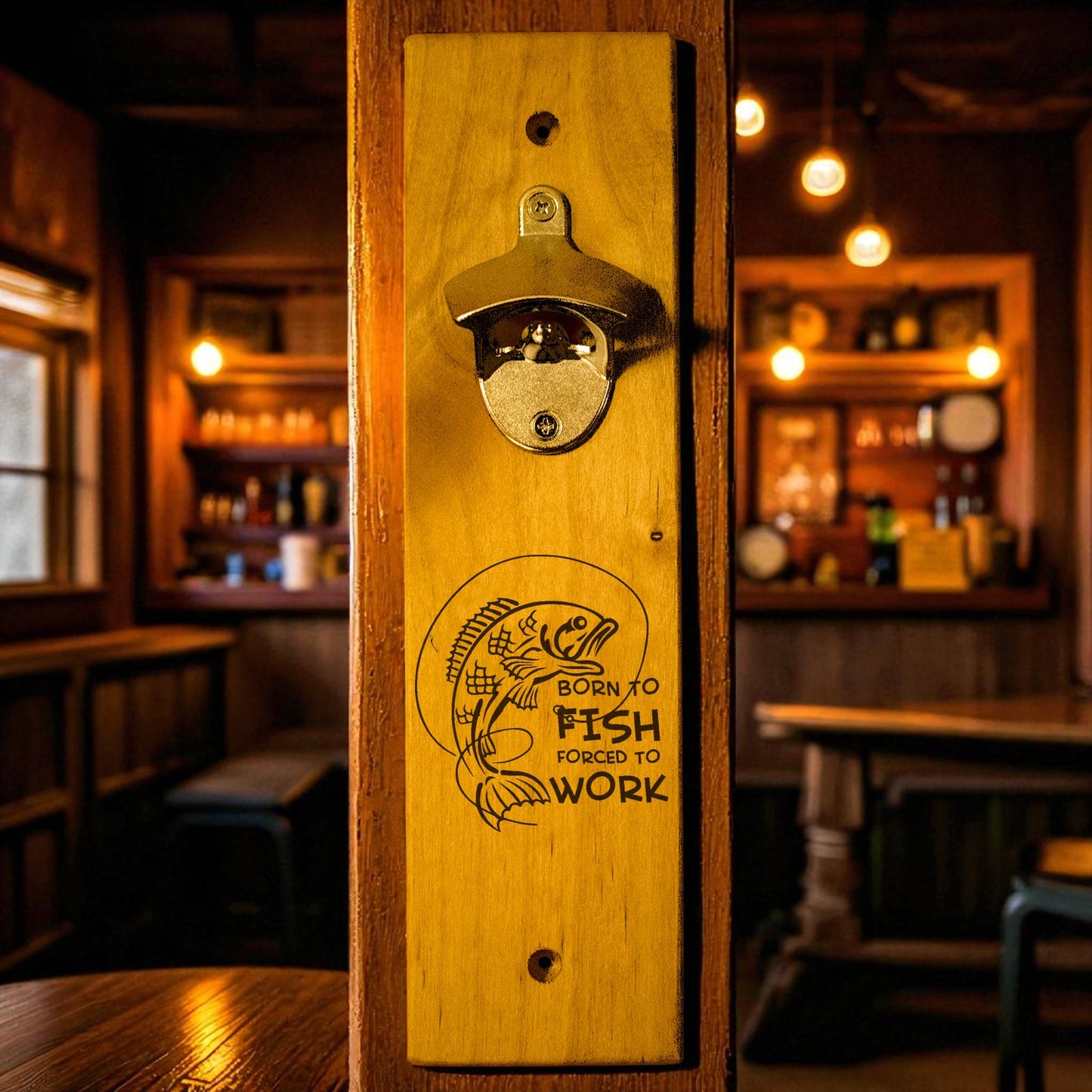 Born To Fish Wall Mount Bottle Opener