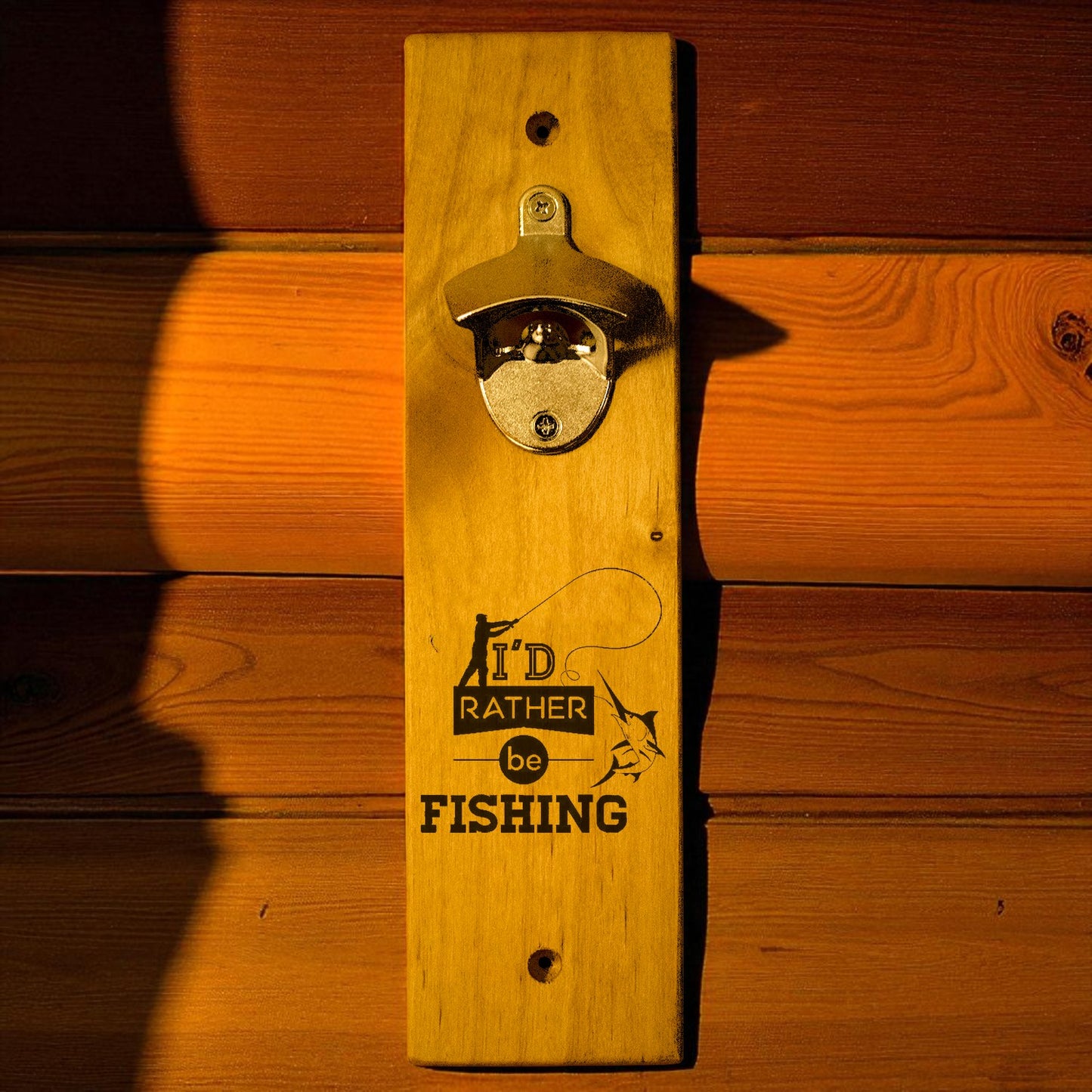 I'd Rather Be Fishing To Fish Wall Mount Bottle Opener
