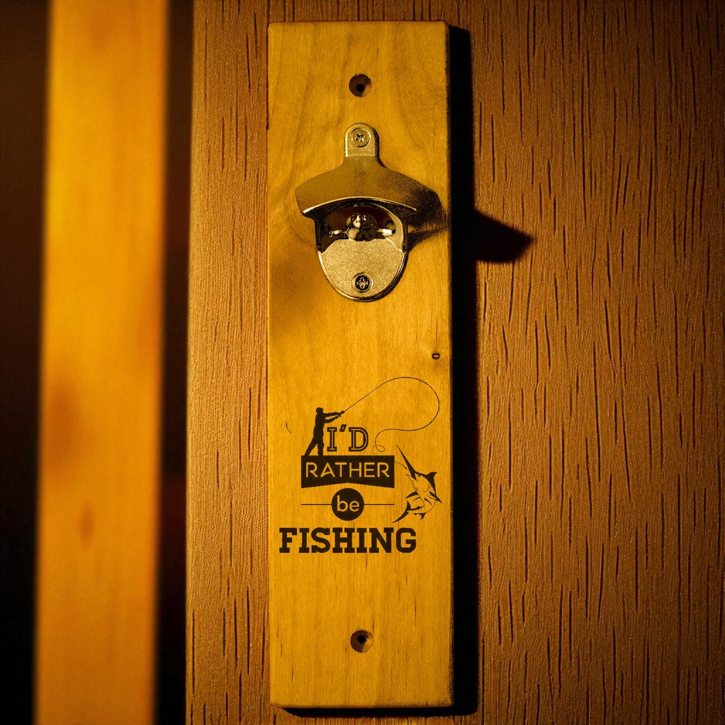 I'd Rather Be Fishing To Fish Wall Mount Bottle Opener
