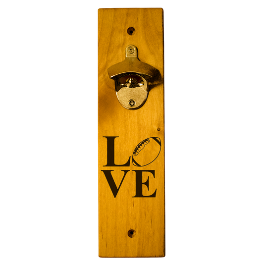 Love Football Wall Mount Bottle Opener