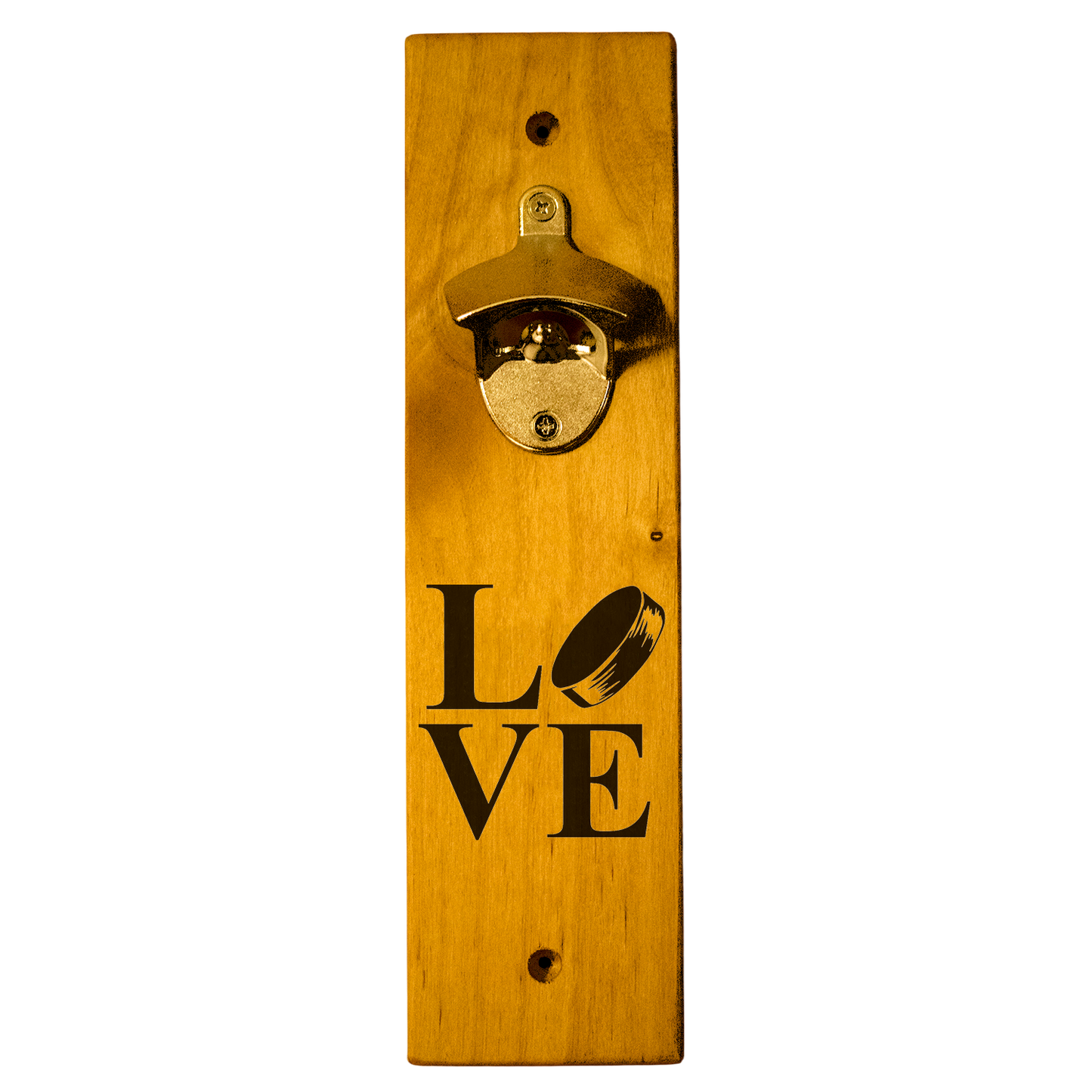 Love Hockey Wall Mount Bottle Opener