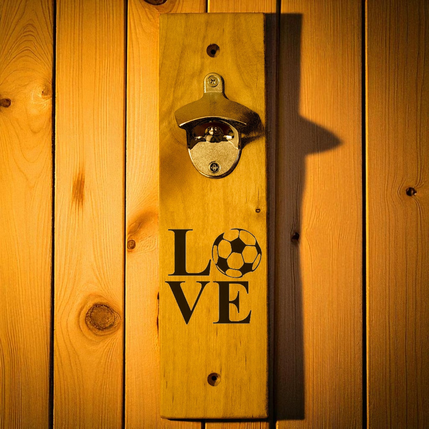 Love Soccer Wall Mount Bottle Opener