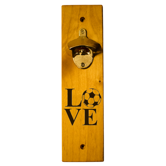Love Soccer Wall Mount Bottle Opener