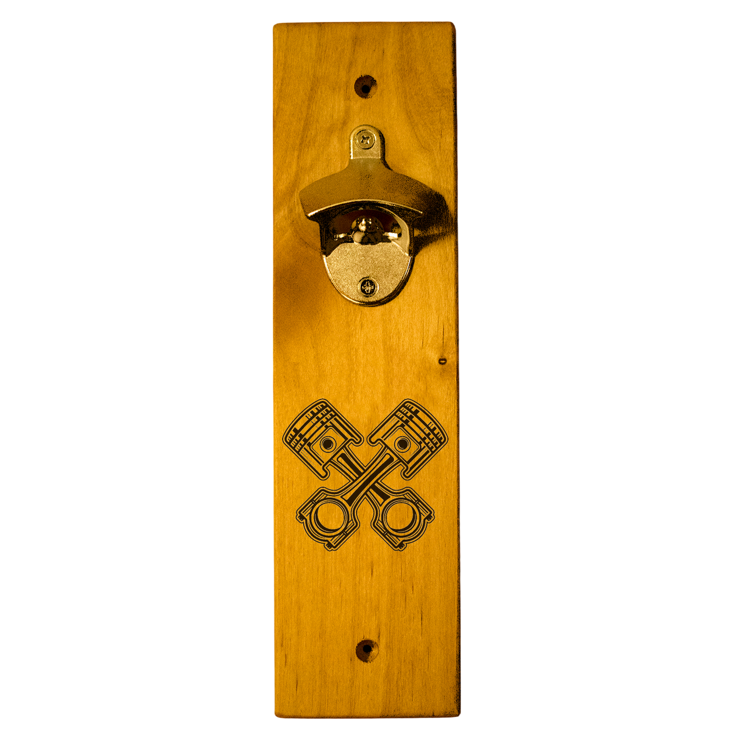 Crossed Pistons Wall Mount Bottle Opener