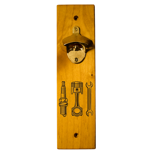 Piston/Plug/Wrench Wall Mount Bottle Opener