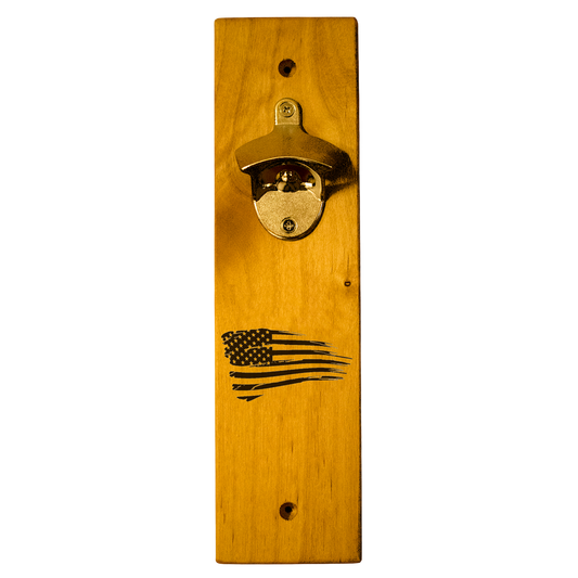Tattered Flag Wall Mount Bottle Opener
