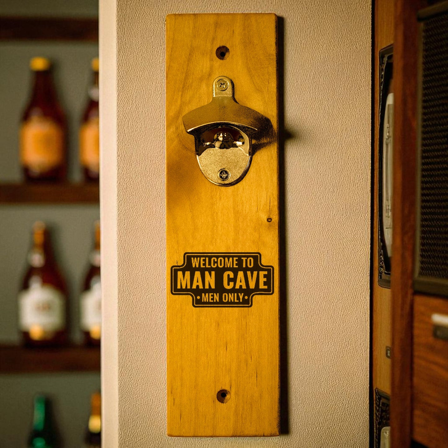 Welcome to the Man Cave Wall Mount Bottle Opener