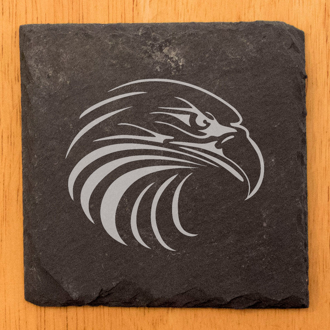 Bald Eagle Majesty: Laser Etched Slate Coasters - Stunning Wildlife Design for Home Decor and Gifts!