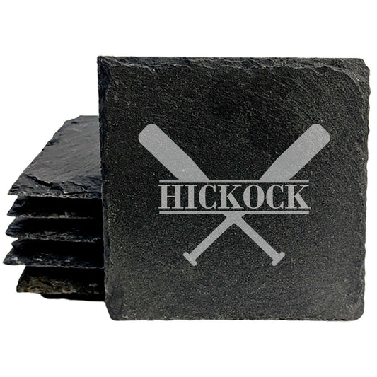 Home Run Style: Custom Baseball Coasters with Split Monogram