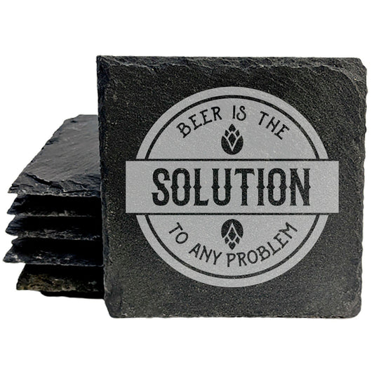 Elevate Your Drinks: Engraved Beer Lover Slate Coasters for Any Occasion