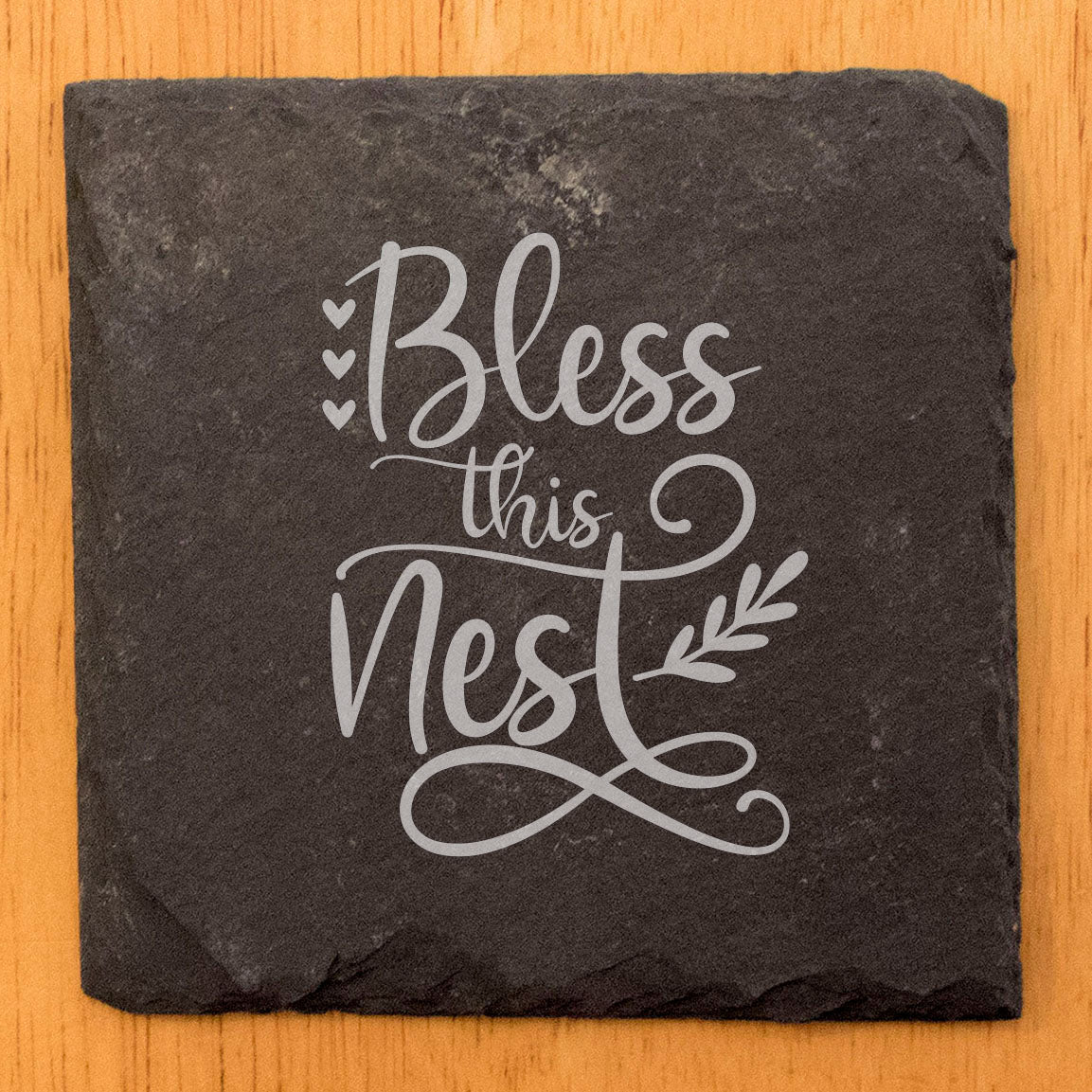 Housewarming Gift: "Bless This Nest" Slate Coasters for a New Home