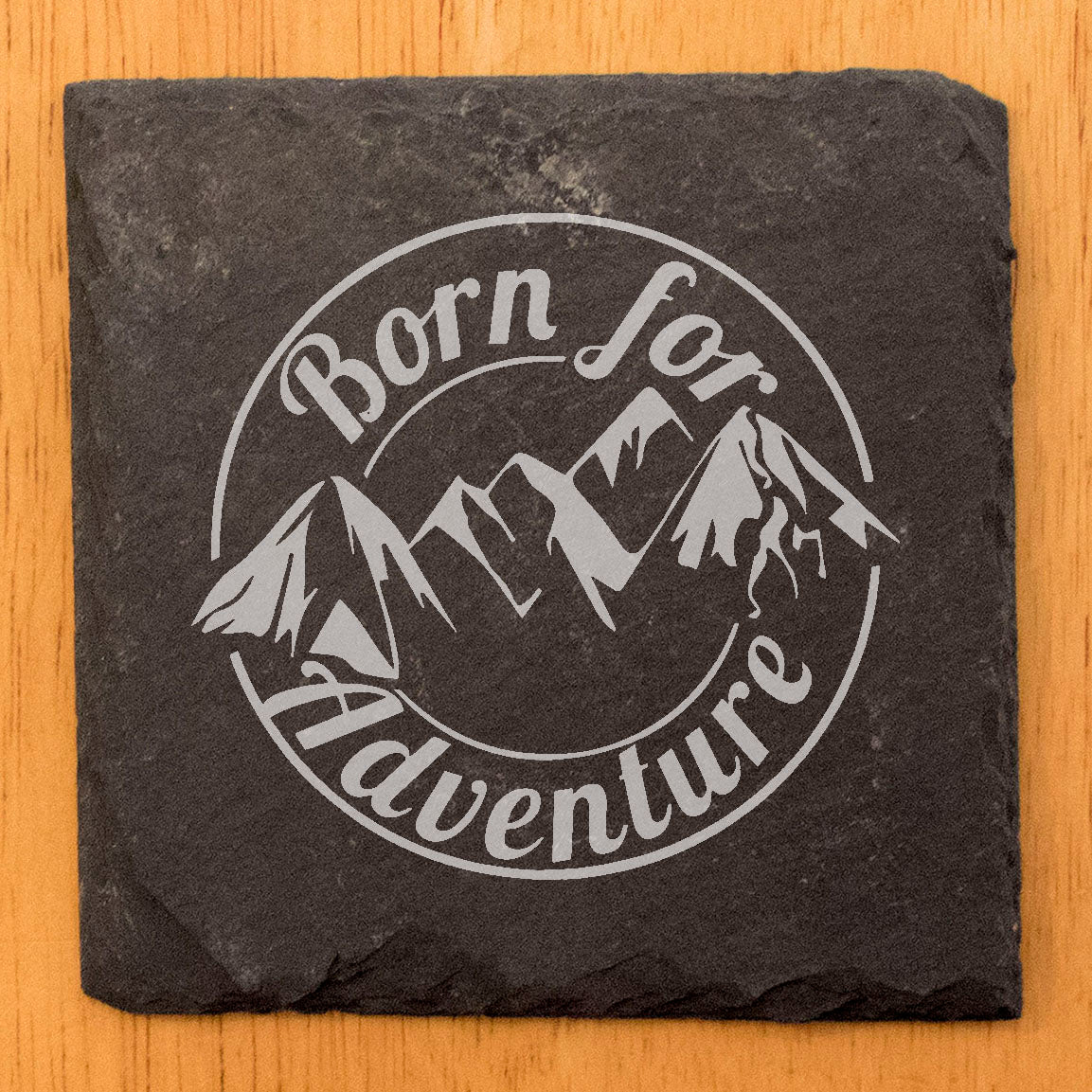 Fuel Your Wanderlust: "Born for Adventure" Slate Coasters - Perfect for the Adventure Seeker