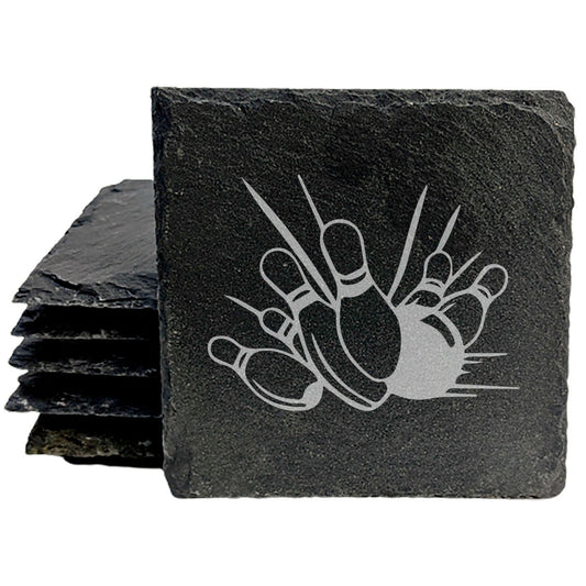 The Perfect Gift for Bowlers: "Strike Up a Conversation" Slate Coasters
