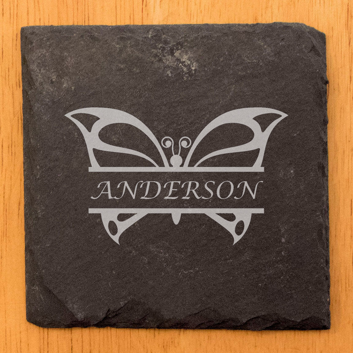 Flutter By: Personalized Butterfly Coasters with Your Name or Initials