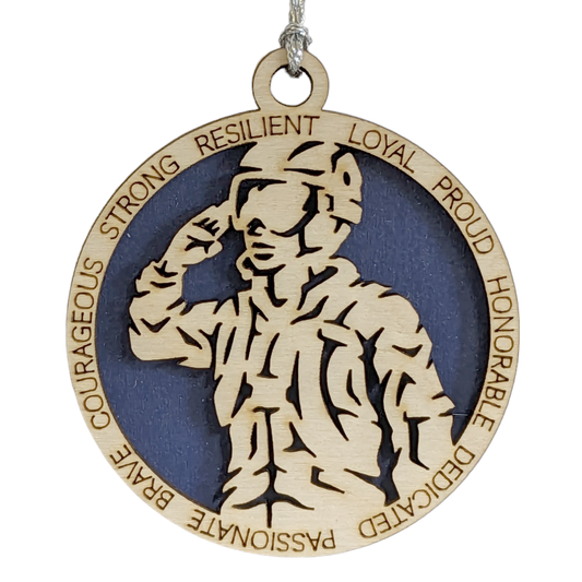 Handmade 3" Air Force Female Soldier In Field Uniform Ornament - Personalized Military Christmas Gift