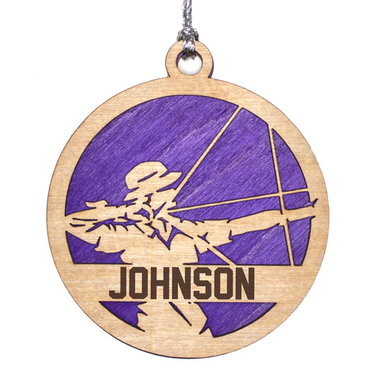 Female Archery laser cut personalized wood ornament