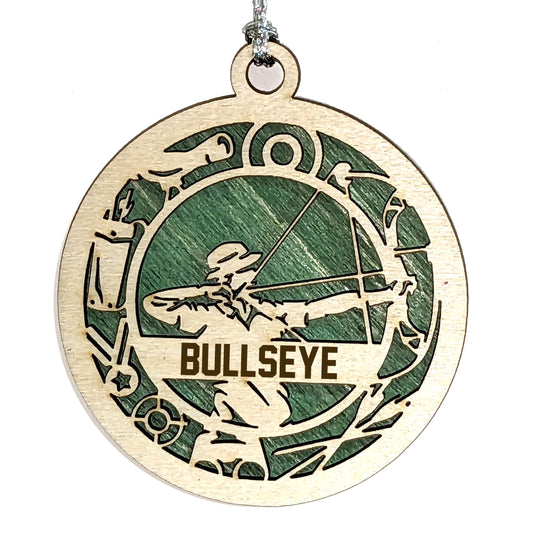 Male Archery laser cut personalized wood ornament