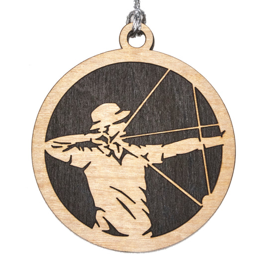 Male Archery laser cut wood ornament