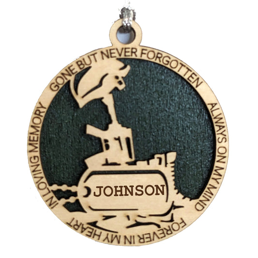 Custom Military Dogtag Ornament - 3" Army Memorial Cross, Wooden Christmas Tree Decoration, Handmade Soldier Tribute, Personalized Keepsake