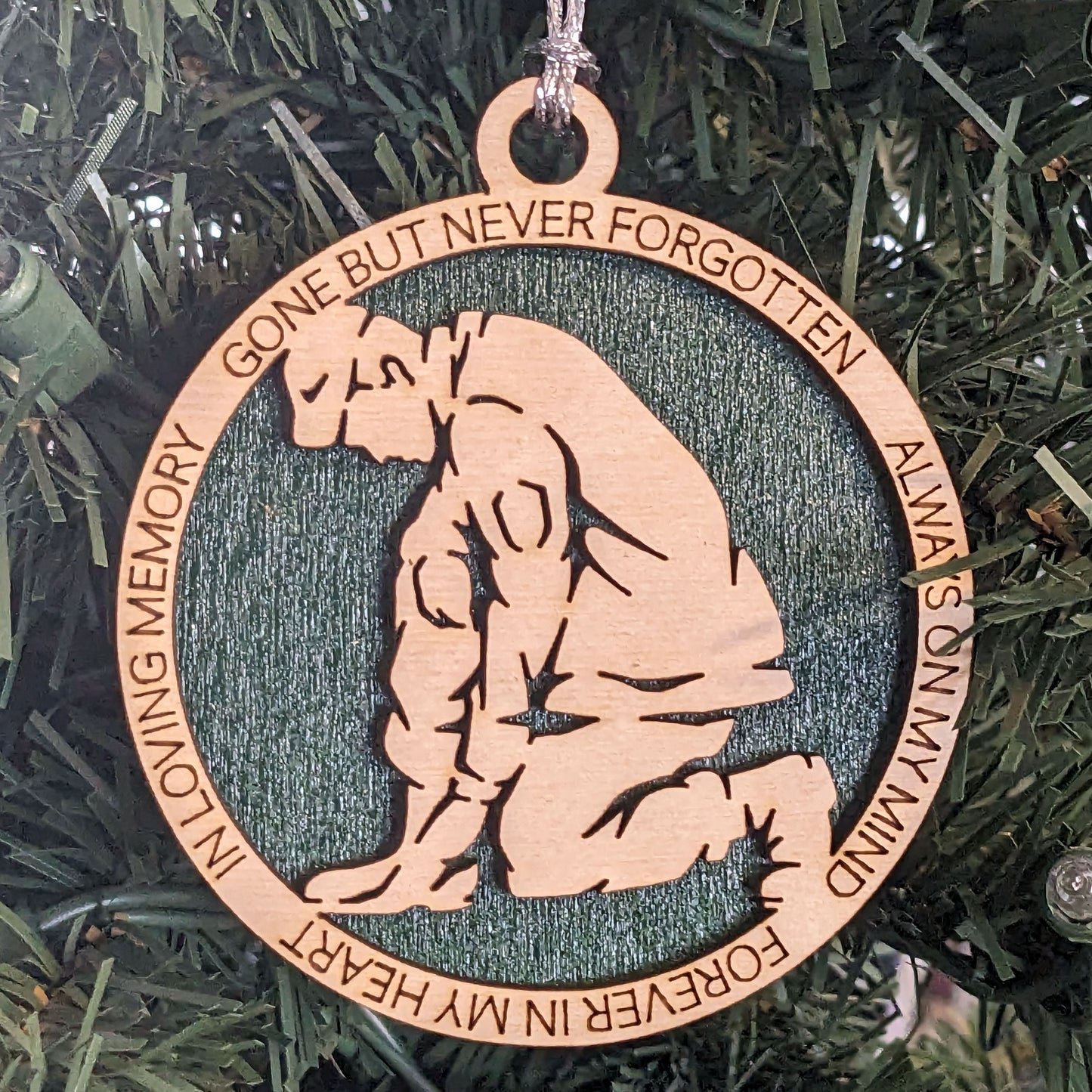 Honoring Our Heroes: Army Soldier Kneeling Christmas Ornament - 3" Wooden Laser Cut Decoration - Handmade in USA - Military Gift