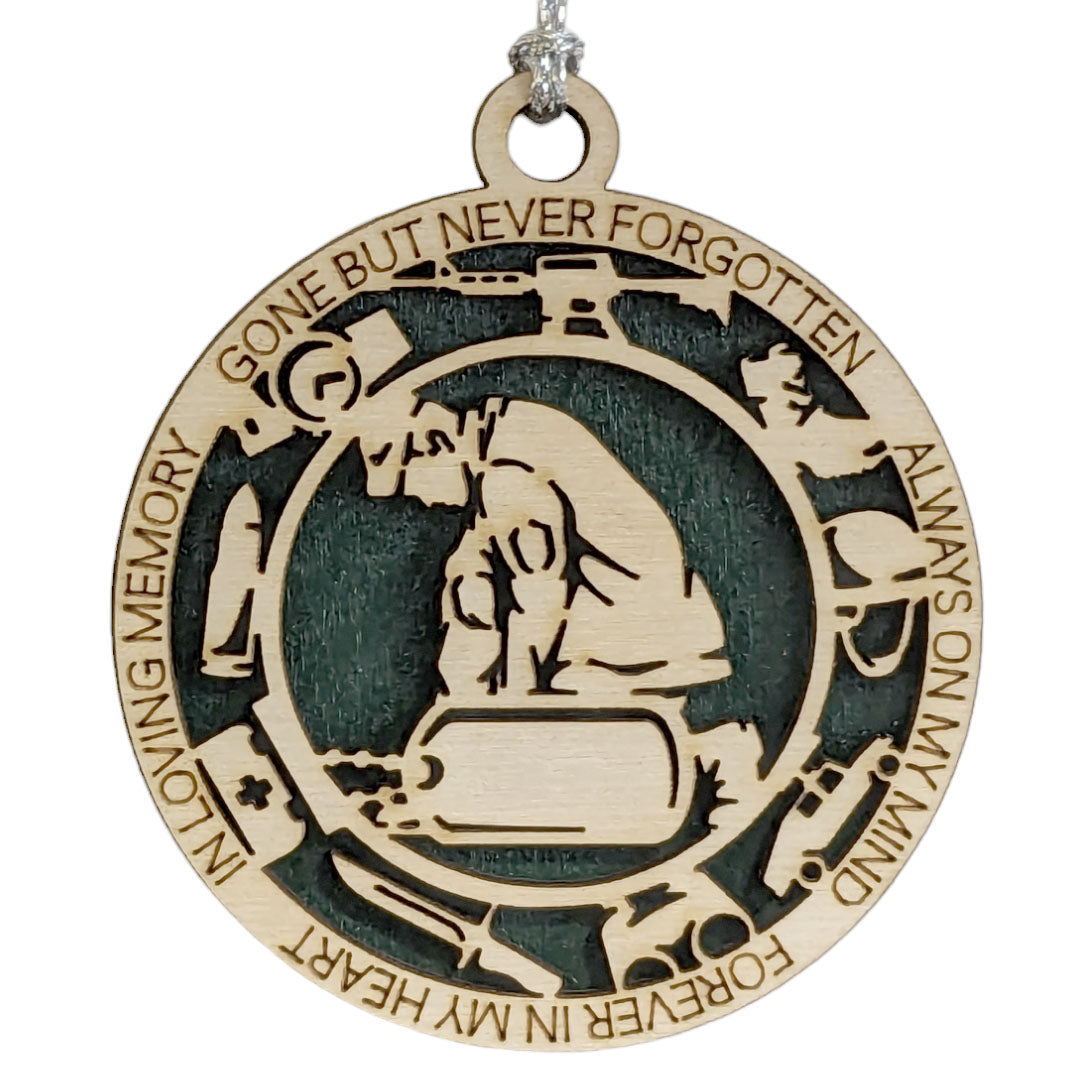 Handmade Military Keepsake Ornament - Personalized Wood Army Soldier Memorial for Christmas Tree