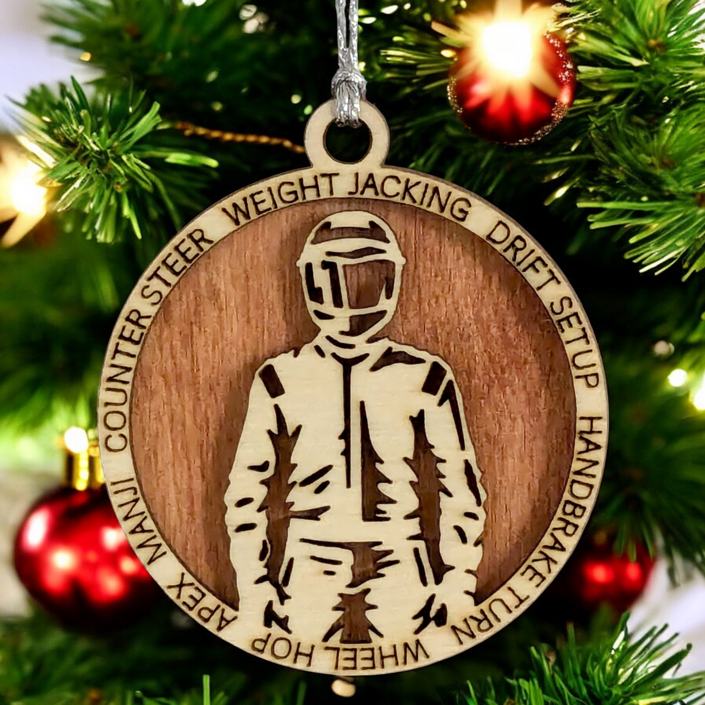 Personalized 3-Inch Handcrafted Wooden Car Racing Christmas Ornament - Unique Laser Cut Design - Customizable Holiday Decor for Racing Enthusiasts - Festive Keepsake for Car Lovers and Motorsport Fans