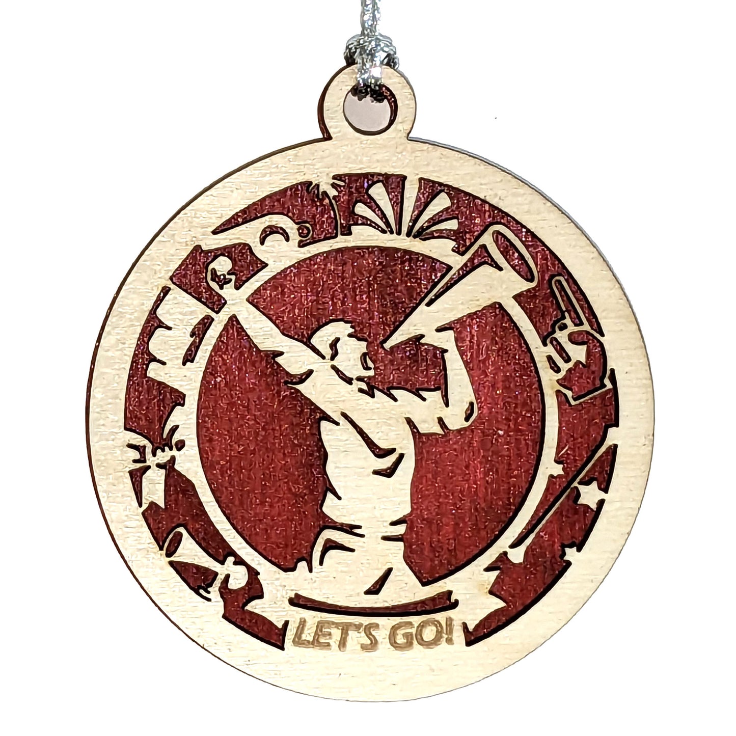 Cheerleading laser cut wood ornament