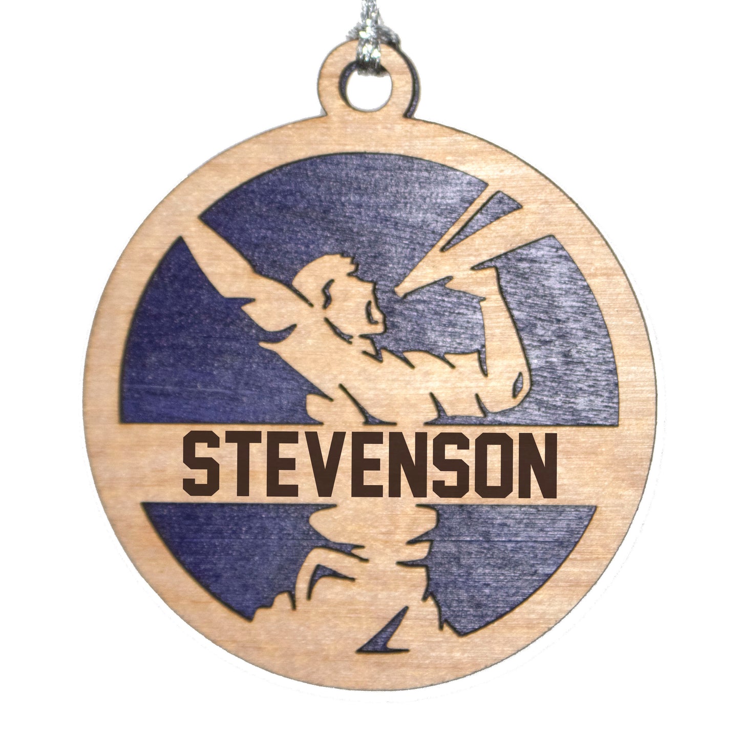 Cheerleading laser cut personalized wood ornament