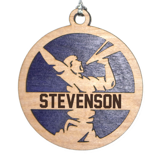 Cheerleading laser cut personalized wood ornament